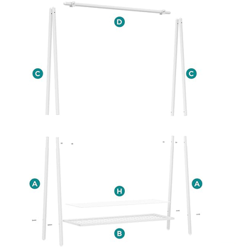 Stojan na šaty RAIB bílá 3