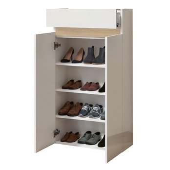 Botník RAINBOW 1 světlý dub/bílá vysoký lesk 2