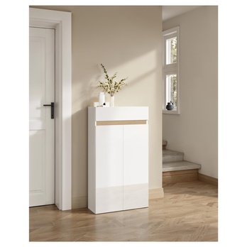 Botník RAINBOW 1 světlý dub/bílá vysoký lesk 4