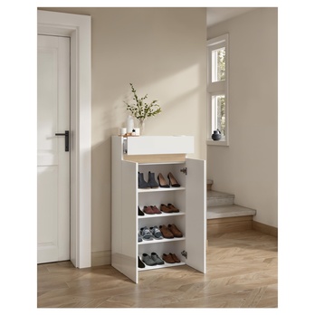 Botník RAINBOW 1 světlý dub/bílá vysoký lesk 5