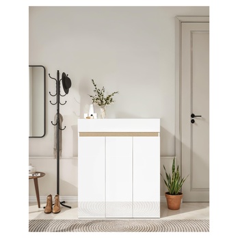 Botník RAINBOW 2 světlý dub/bílá vysoký lesk 1