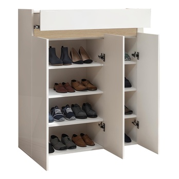 Botník RAINBOW 2 světlý dub/bílá vysoký lesk 2