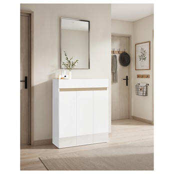 Botník RAINBOW 2 světlý dub/bílá vysoký lesk 4