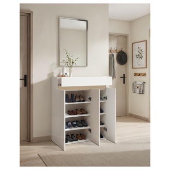 Botník RAINBOW 2 světlý dub/bílá vysoký lesk 5