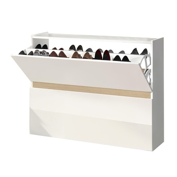 Botník RAINBOW 3 světlý dub/bílá vysoký lesk 2