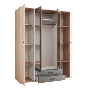 Šatní skříň RAMON dub artisan/antracitová 2