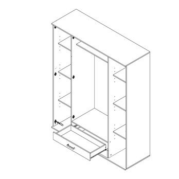 Šatní skříň RAMON bílá 2