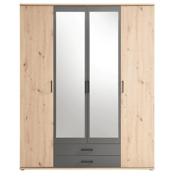 Šatní skříň RAMON dub artisan/antracitová 3