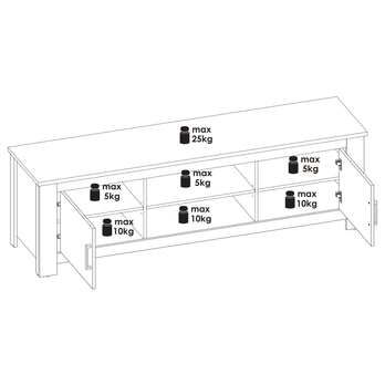 TV komoda RAPALLO kaštan, šířka 189 cm 4