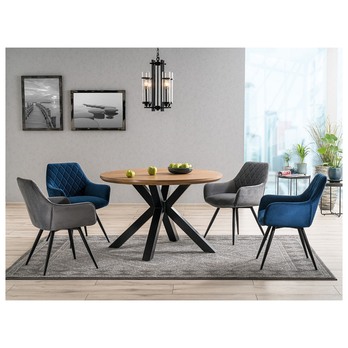 Jídelní stůl RATMU dub/černá 1