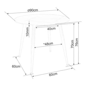 Jídelní stůl RAUN béžová/kašmírová, šířka 90 cm 2