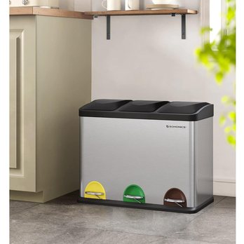 Koš na tříděný odpad RECYCLING šedá/černá 1