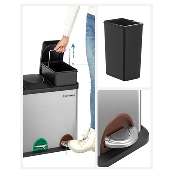 Koš na tříděný odpad RECYCLING šedá/černá 3