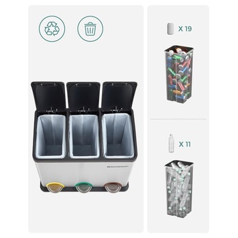 Koš na tříděný odpad RECYCLING šedá/černá 4