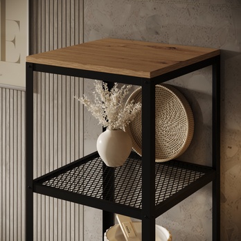 Regál  RELI černá/dub artisan 2