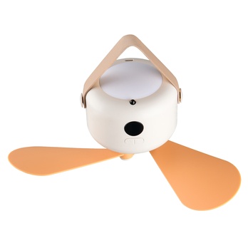 Závěsné LED svítidlo s ventilátorem RENA bílá/hnědá 1