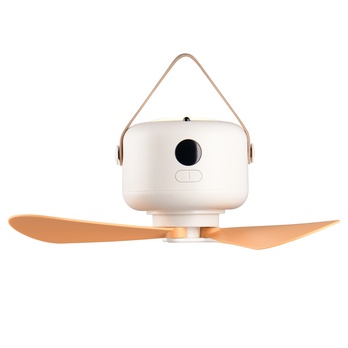 Závěsné LED svítidlo s ventilátorem RENA bílá/hnědá 4