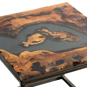 Odkládací stolek  RESIN 40x40 cm, šedá 1