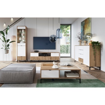 TV komoda RICKO F02 dub evoke/alpská bílá 1