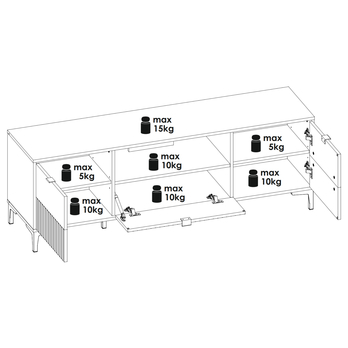 TV komoda RICKO F02 dub evoke/alpská bílá 4