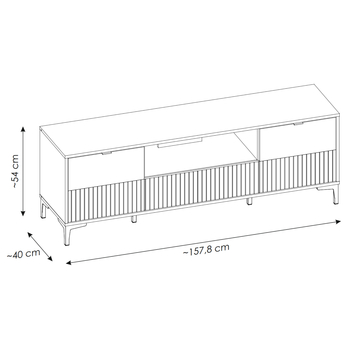 TV komoda RICKO F02 dub evoke/alpská bílá 5