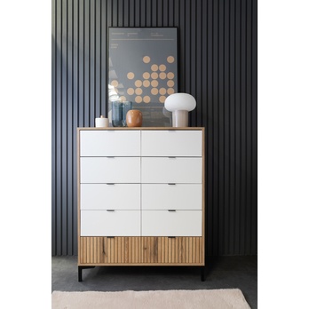 Komoda RICKO K01 dub evoke/alpská bílá 1