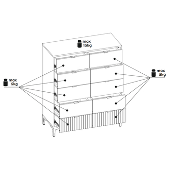 Komoda RICKO K01 dub evoke/alpská bílá 7