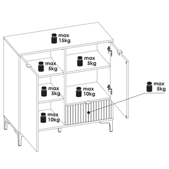 Komoda RICKO K02 dub evoke/alpská bílá 5