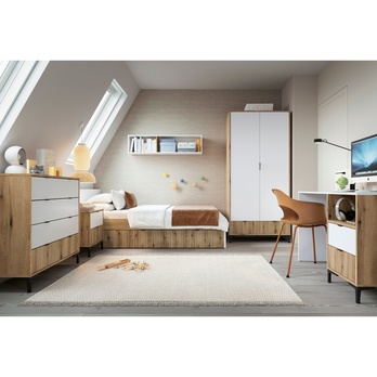 Komoda RICKO K03 dub evoke/alpská bílá 1