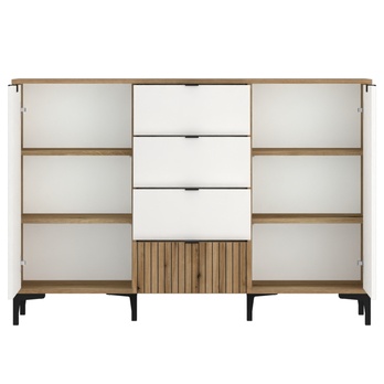 Komoda RICKO K05 dub evoke/alpská bílá 2