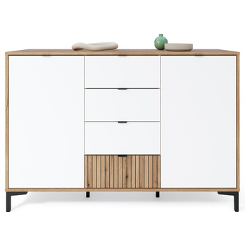 Komoda RICKO K05 dub evoke/alpská bílá 3