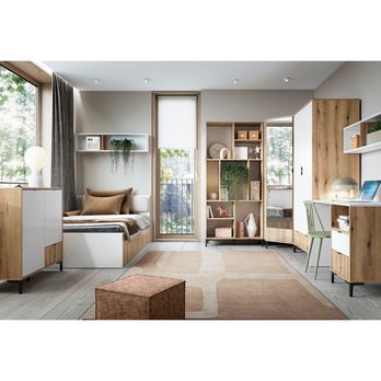 Regál RICKO R01 dub evoke/alpská bílá 3