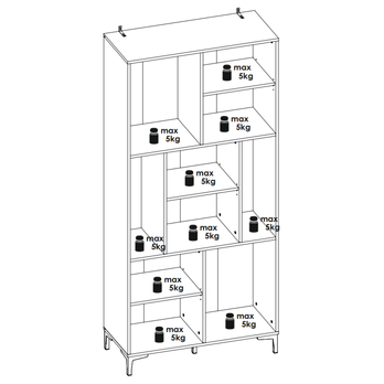 Regál RICKO R01 dub evoke/alpská bílá 4