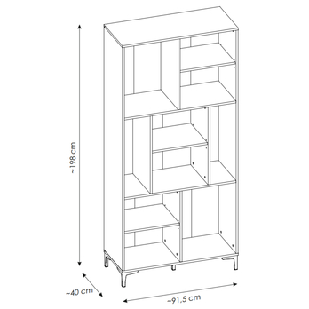 Regál RICKO R01 dub evoke/alpská bílá 5