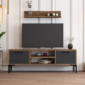 Obývací stěna RIGA ořech/antracitová 2