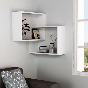 Nástěnný regál RING bílá 1