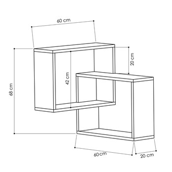 Nástěnný regál RING dub sonoma 2