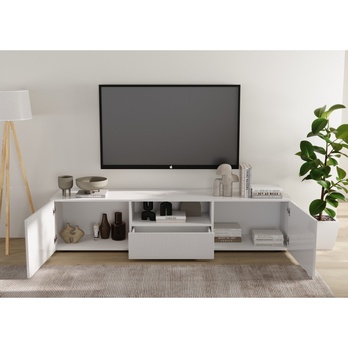TV komoda RIO 8 bílá lesklá 3