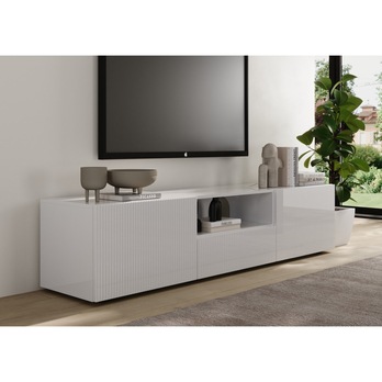 TV komoda RIO 8 bílá lesklá 4