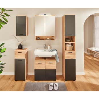 Závěsná skříňka RIOM dub artisan/matná černá 3