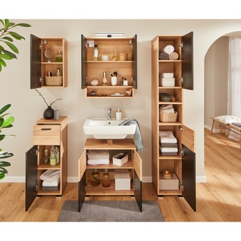 Závěsná skříňka RIOM dub artisan/matná černá 4