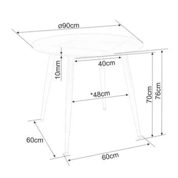 Jídelní stůl RION 2 černá, šířka 90 cm 4