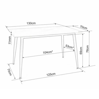 Jídelní stůl RION 3 šedá lesklá/černá, šířka 130 cm 4