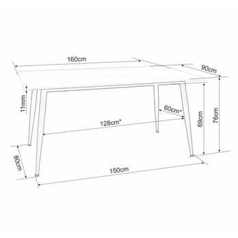 Jídelní stůl RION 3 černá, šířka 160 cm 4