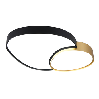 Stropní LED svítidlo RISE černá/zlatá, šířka 77 cm 1