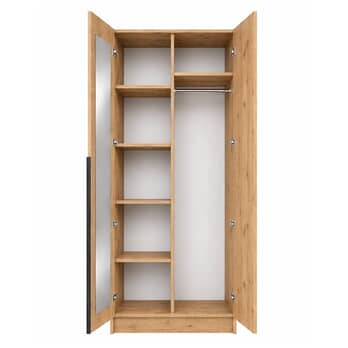 Šatní skříň RIVA 100 dub craft zlatý, výška 245 cm, hloubka 61 cm 1