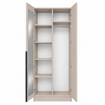 Šatní skříň RIVA 100 kašmírová, výška 245 cm, hloubka 61 cm 2