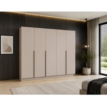 Šatní skříň RIVA 250 kašmírová, výška 245 cm 1
