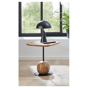 Přístavný stolek RIVERA akácie/černá, výška 50 cm 5