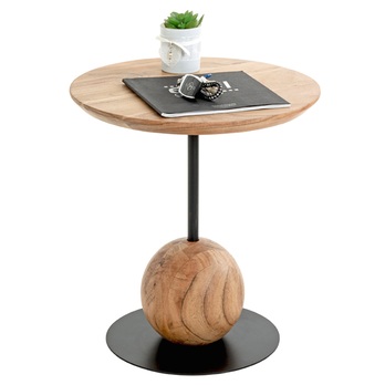 Přístavný stolek RIVERA akácie/černá, výška 45 cm 2
